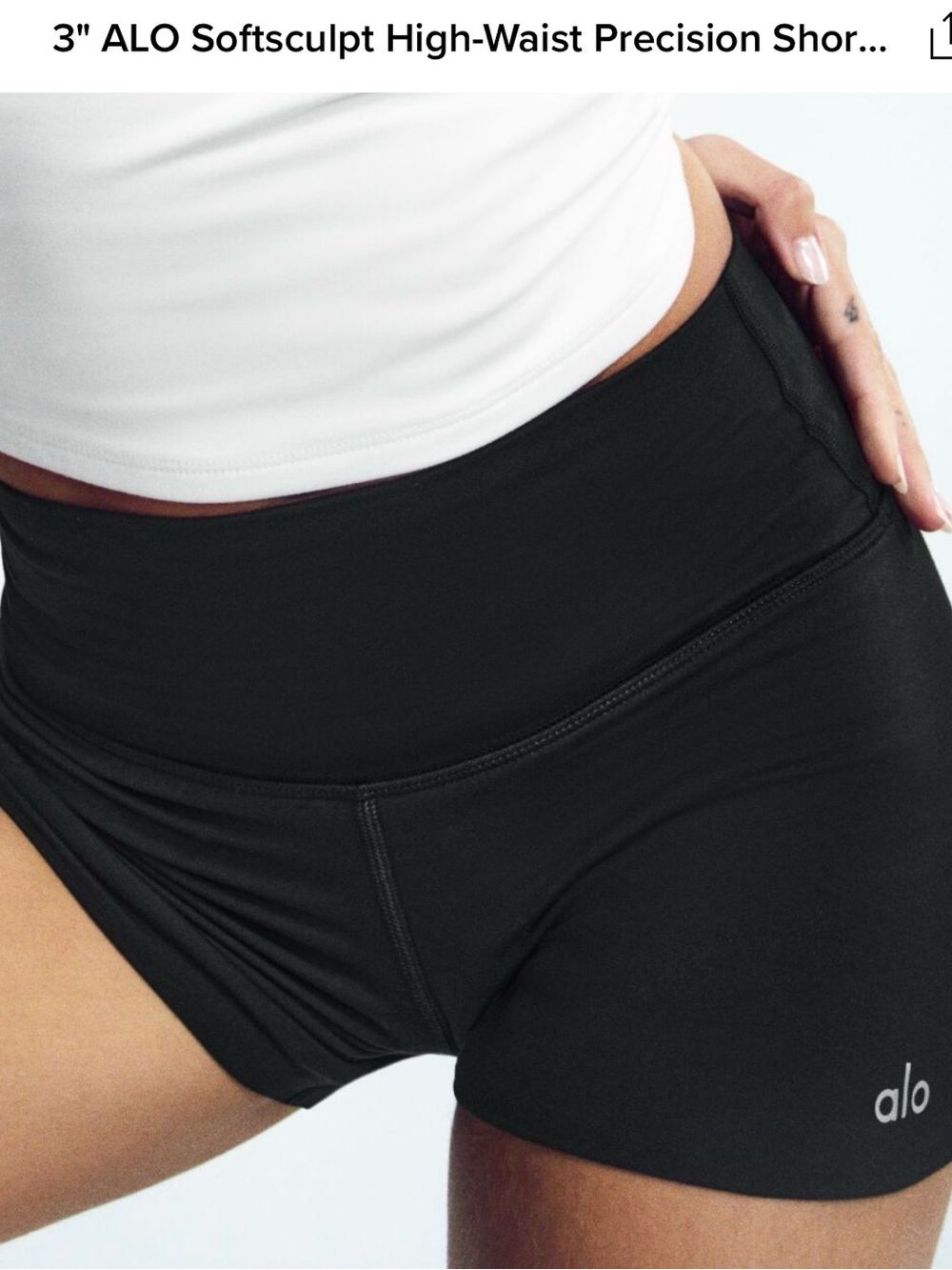 ALO Yoga High-Waist 3" Softsculpt Precision Shorts — Black